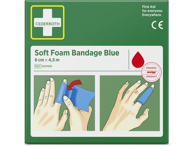 Plåster CEDERROTH SoftFoam 6x40cm blå